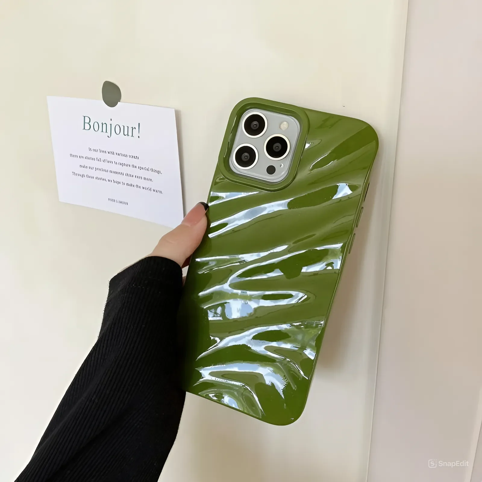 Кремовый apple iPhone 15, Айфон 15 чехол матовый с обьемный с принтом для iPhone 15