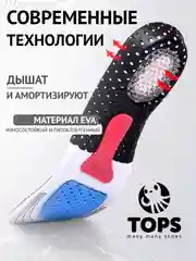 Черный стельки для обуви спортивные, анатомические с амортизирующей пяткой, дышащие