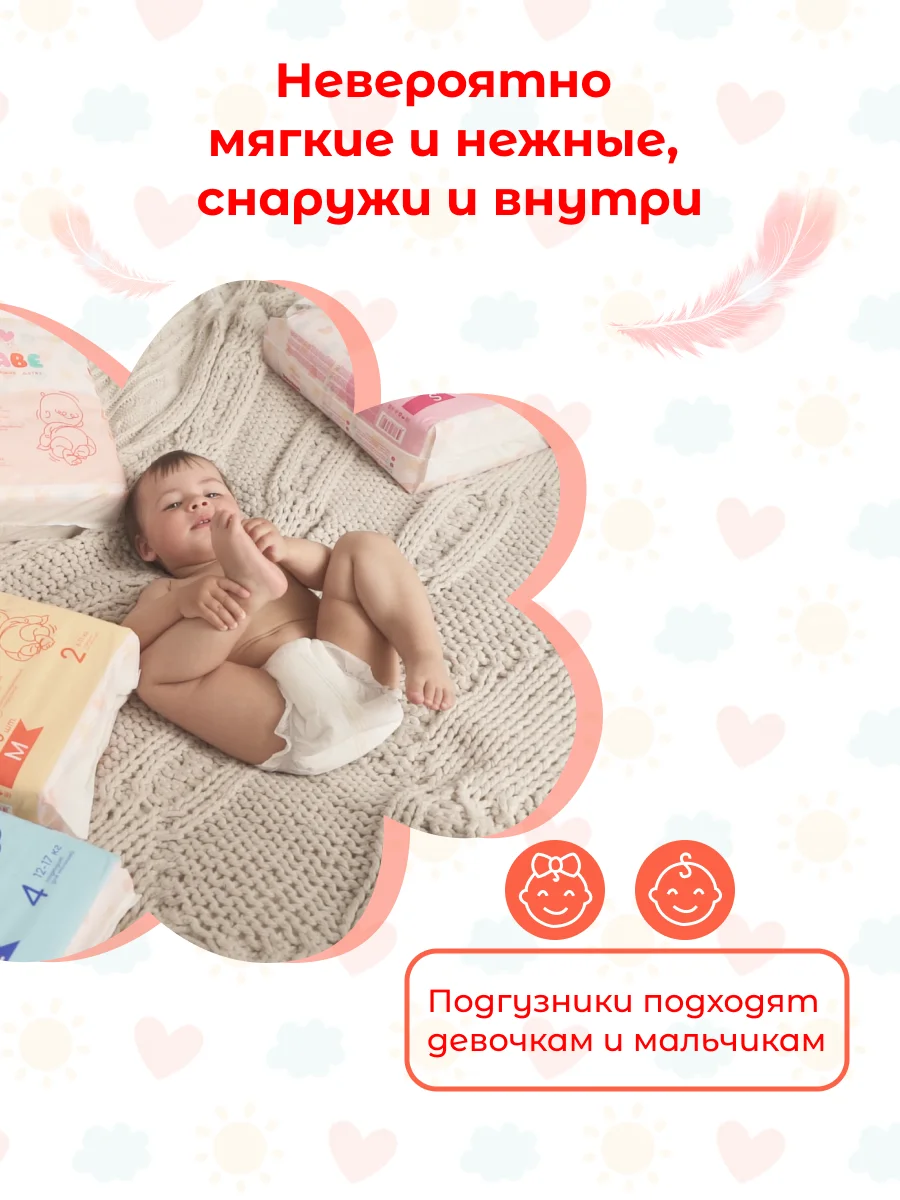 Подгузники Nybabe Ultra Comfort размер NB (0 - 4 кг) 80 шт