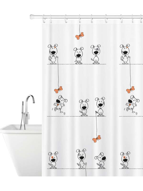 Штора для ванной Funny Dogs Тканевая, 180х180 см