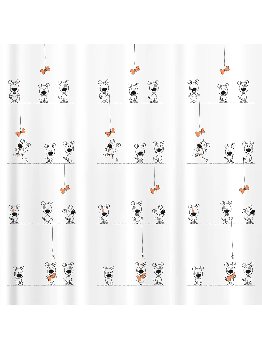 Штора для ванной Funny Dogs Тканевая, 180х180 см