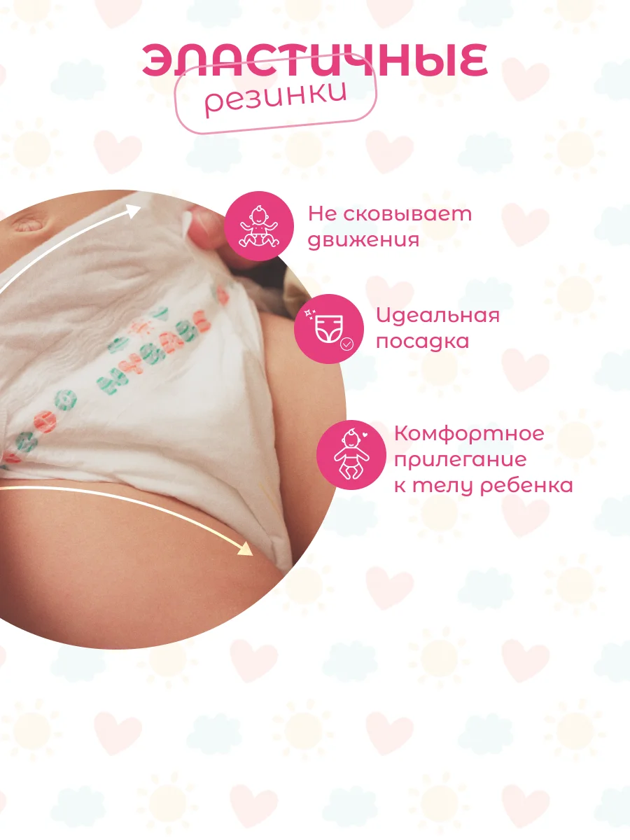 Подгузники NYBABE Ultra Comfort Premium размер S, 4-8 кг, 72 шт