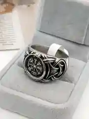 Серый кольцо перстень мужское из стали