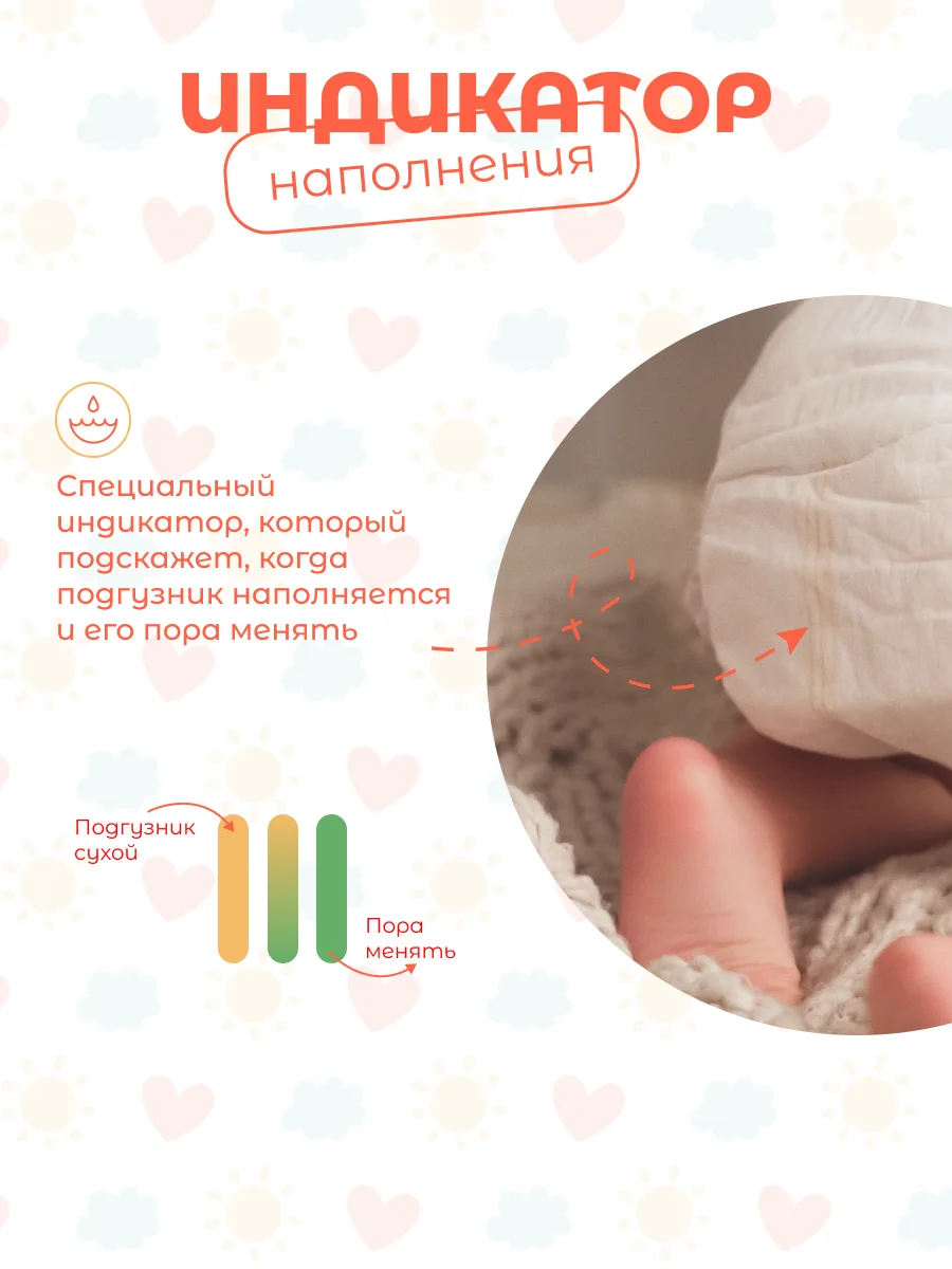Подгузники NYBABE Ultra Comfort Premium размер M, 6-11 кг, 60 шт