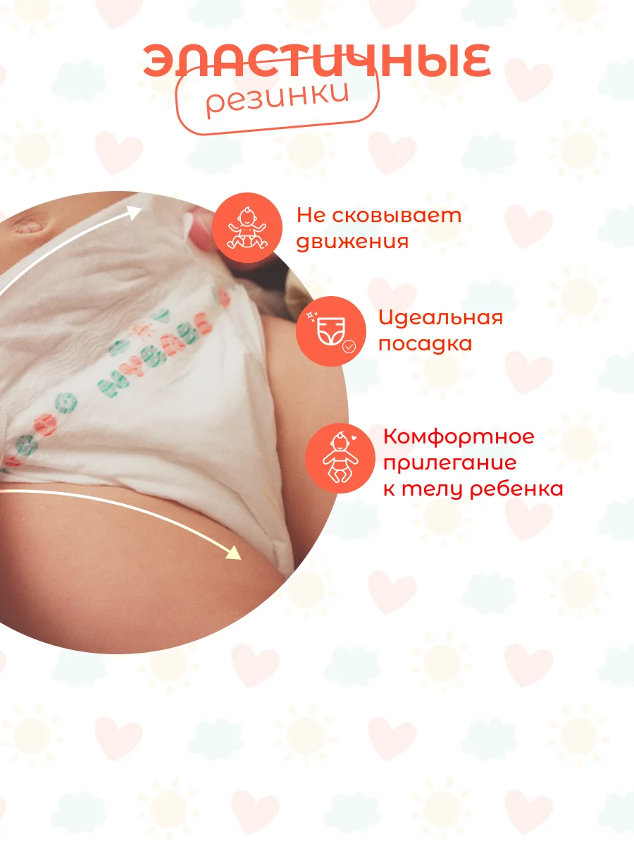 Подгузники NYBABE Ultra Comfort Premium размер M, 6-11 кг, 60 шт