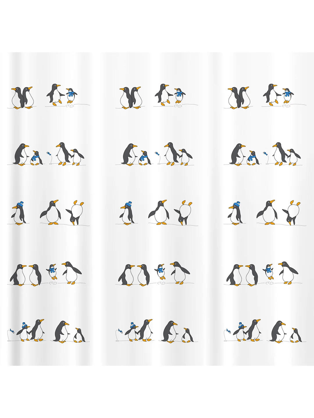 Штора для ванной PENGUINS Тканевая, 180х180 см