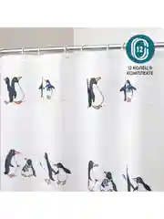 Штора для ванной PENGUINS Тканевая, 180х180 см