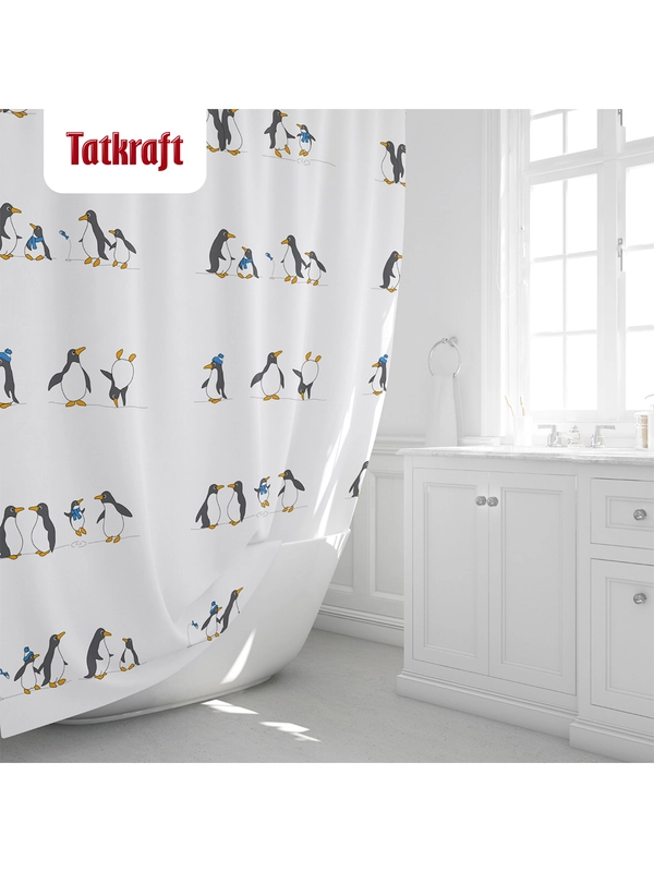 Штора для ванной PENGUINS Тканевая, 180х180 см