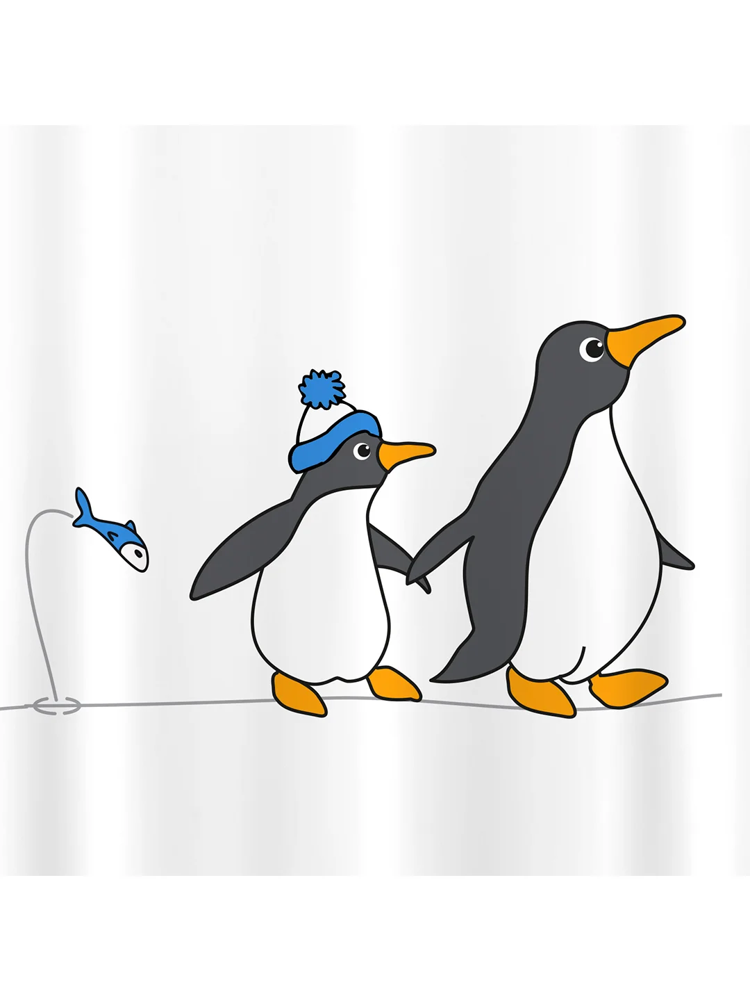 Штора для ванной PENGUINS Тканевая, 180х180 см