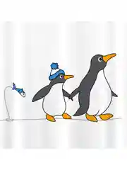 Штора для ванной PENGUINS Тканевая, 180х180 см