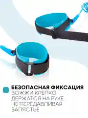 Синий вожжи-поводок, браслет детский антипотеряшка КАРТОФАН на руку для безопасных прогулок, 2 м