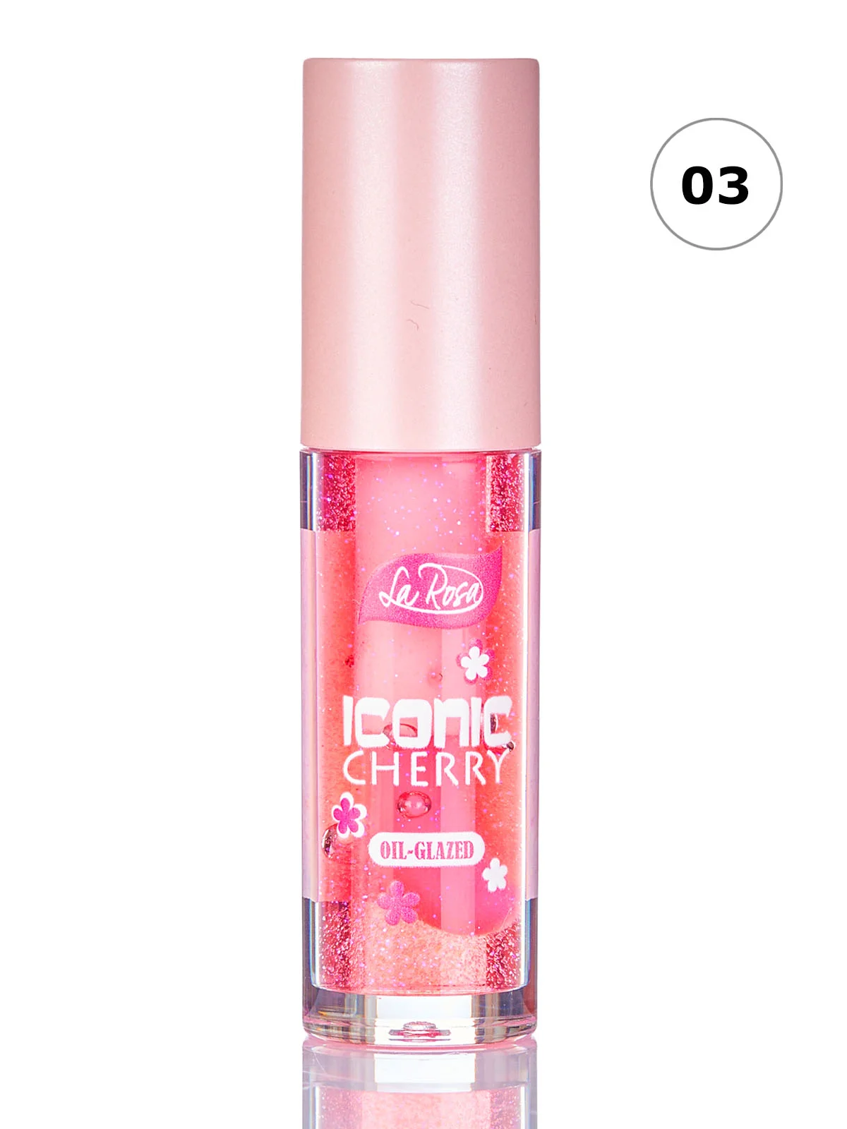 Розовый масло для губ с блестками "ICONIC CHERRY"