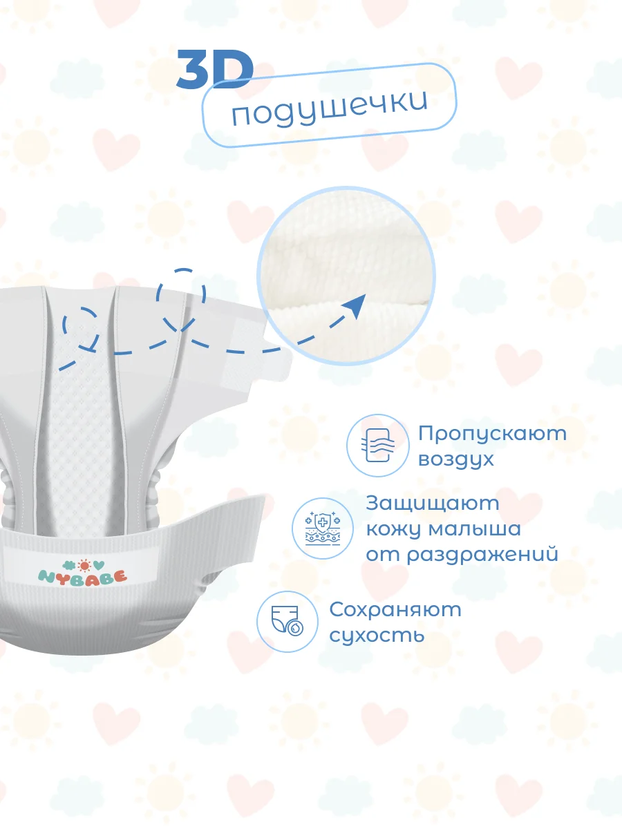 Подгузники NYBABE Ultra Comfort Premium размер XL, 12-17 кг, 44 шт