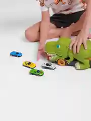 Автовоз Динозавр игровой набор с металлическими машинками