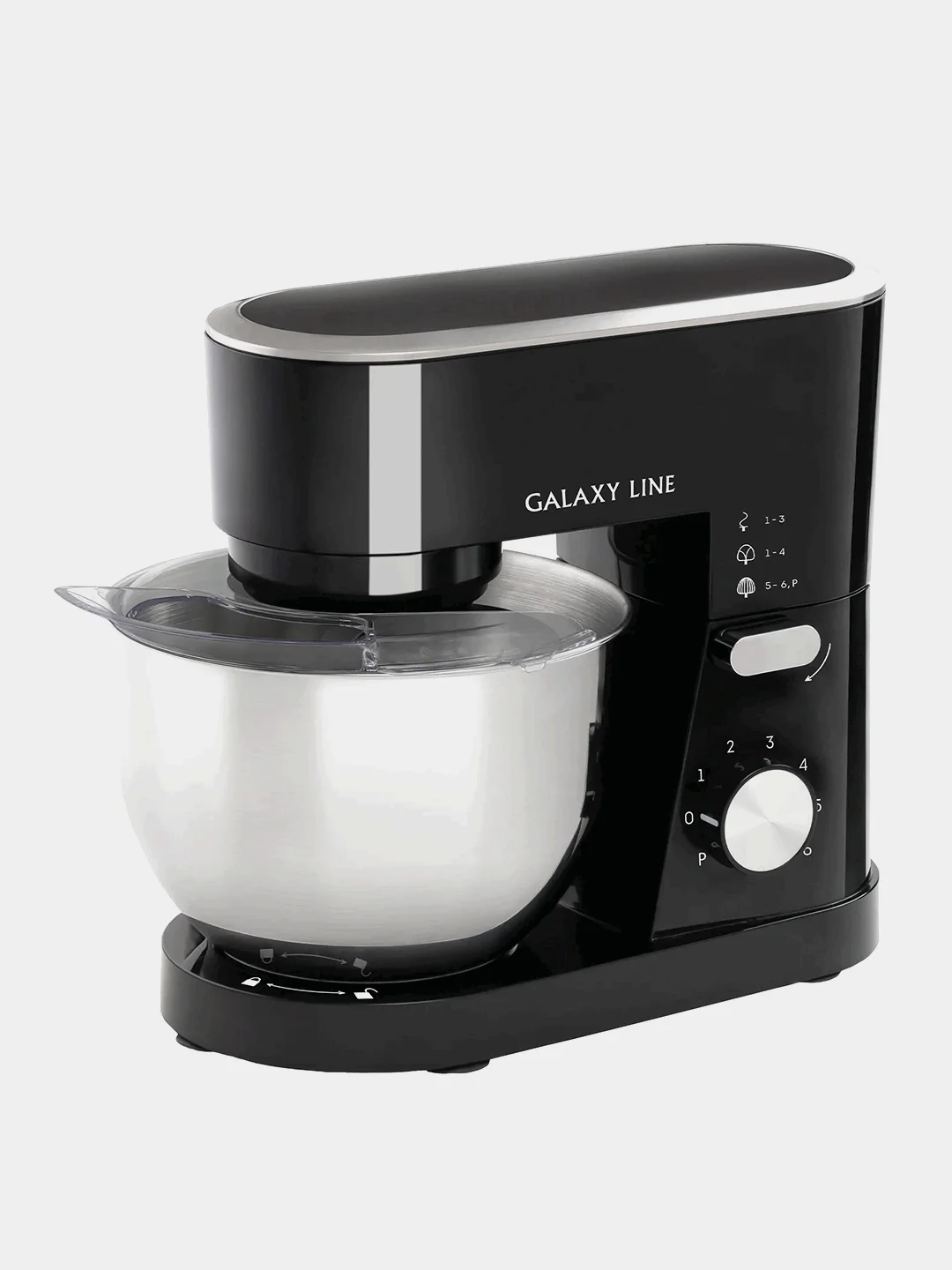 Миксер планетарный GALAXY LINE GL 2236, черный, 3 сменные насадки, 1600 Вт