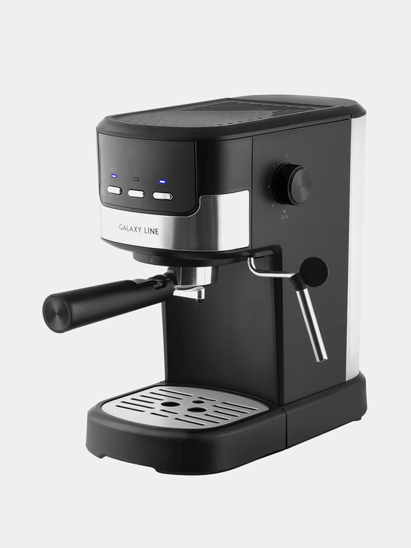 Кофеварка рожковая электрическая GALAXY LINE GL 0757, черный, с капучинатором, 1350 Вт