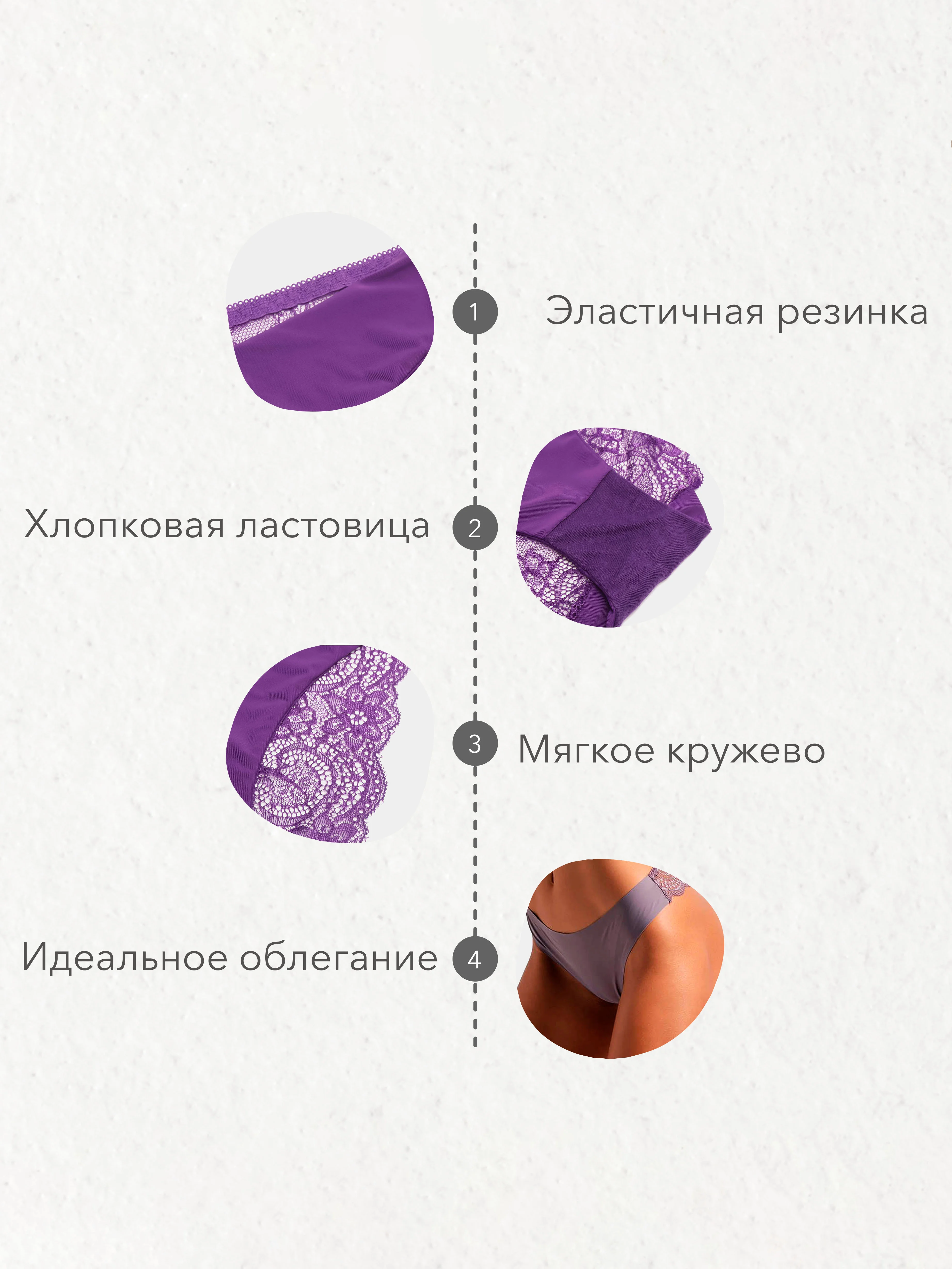Фиолетовый женские трусы Ava Secret, кружевные