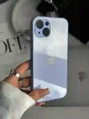 Лавандовый чехол для iPhone 13, со стеклянной панелью и защитой камеры