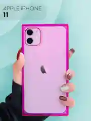 Голубой чехол для Apple iPhone 11 силиконовый КАРТОФАН прозрачный прямоугольный с защитой камер