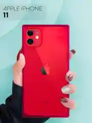 Голубой чехол для Apple iPhone 11 силиконовый КАРТОФАН прозрачный прямоугольный с защитой камер