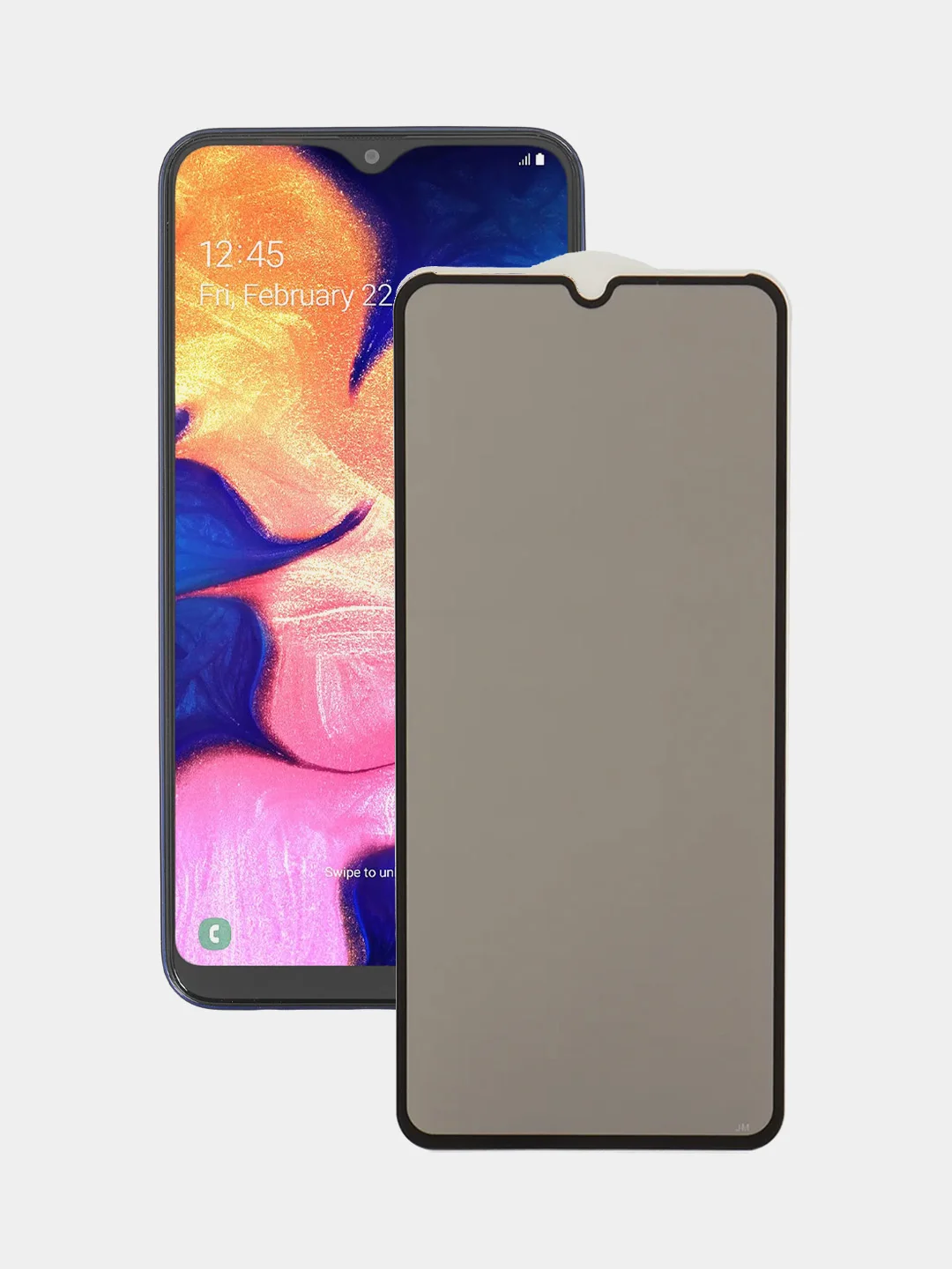 Черный защитное стекло антишпион для Samsung Galaxy A10 / M10 (Самсунг Галакси А10 / М10)