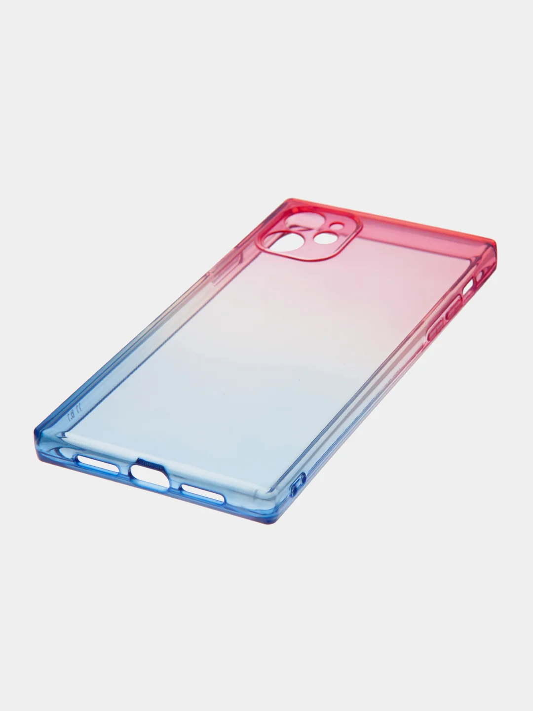 Голубой чехол для Apple iPhone 11 силиконовый КАРТОФАН прозрачный прямоугольный с защитой камер