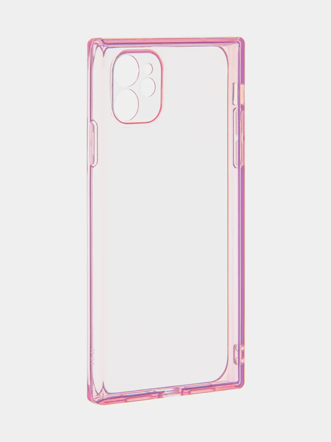 Розовый чехол для Apple iPhone 11 силиконовый КАРТОФАН прозрачный прямоугольный с защитой камер