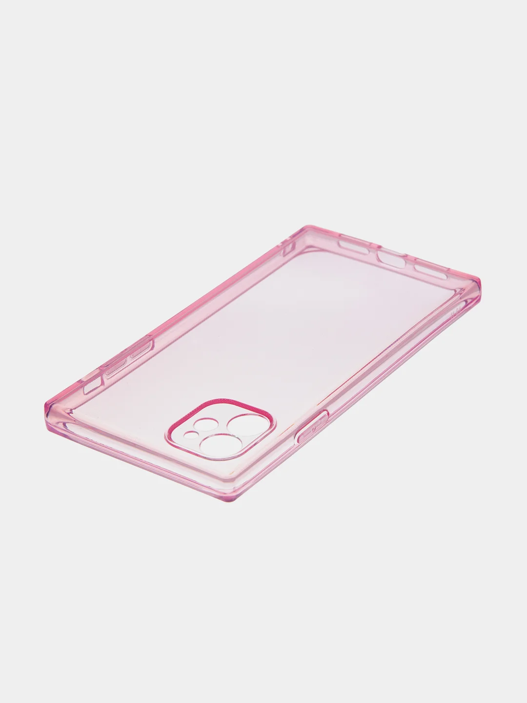 Розовый чехол для Apple iPhone 11 силиконовый КАРТОФАН прозрачный прямоугольный с защитой камер