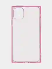 Розовый чехол для Apple iPhone 11 силиконовый КАРТОФАН прозрачный прямоугольный с защитой камер