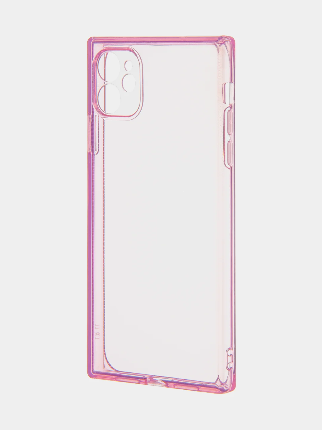 Розовый чехол для Apple iPhone 11 силиконовый КАРТОФАН прозрачный прямоугольный с защитой камер