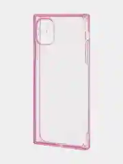 Розовый чехол для Apple iPhone 11 силиконовый КАРТОФАН прозрачный прямоугольный с защитой камер