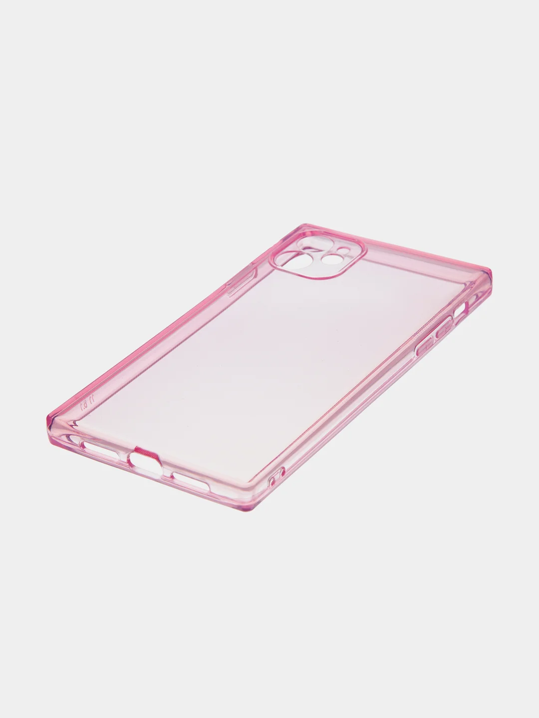 Розовый чехол для Apple iPhone 11 силиконовый КАРТОФАН прозрачный прямоугольный с защитой камер