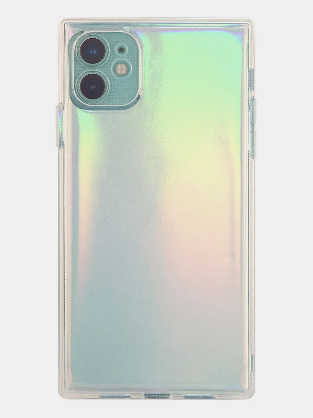 Разноцветный чехол для Apple iPhone 11 силиконовый КАРТОФАН прозрачный прямоугольный с защитой камер