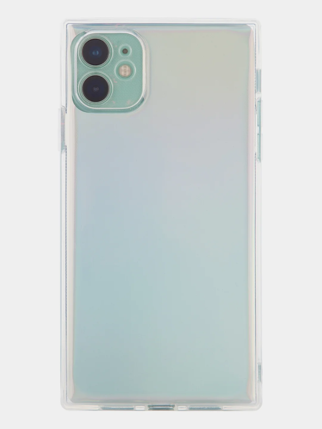 Разноцветный чехол для Apple iPhone 11 силиконовый КАРТОФАН прозрачный прямоугольный с защитой камер