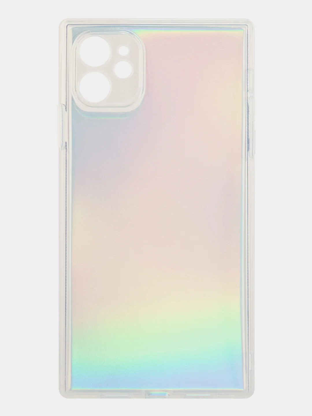 Разноцветный чехол для Apple iPhone 11 силиконовый КАРТОФАН прозрачный прямоугольный с защитой камер