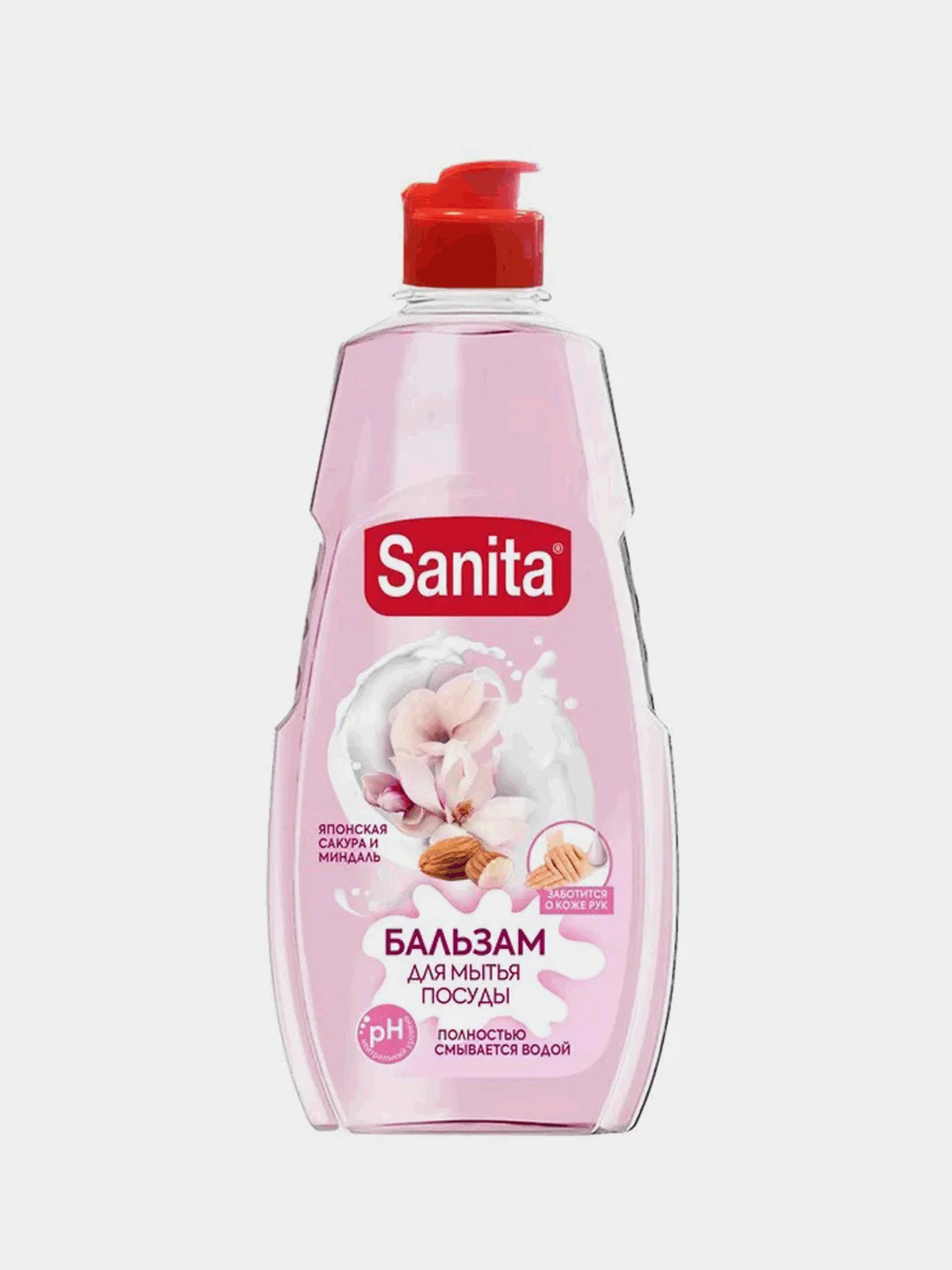 Бальзам для мытья посуды Sanita Pure "Миндаль и японская сакура", 450 г