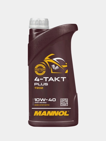 Моторное масло MANNOL 4-TAKT PLUS 10w40, 4л, Полусинтетика, 7202