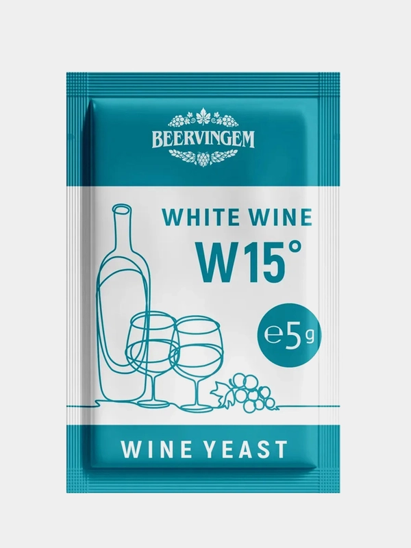 Винные дрожжи "Белое вино W15", Beervingem, 5 гр