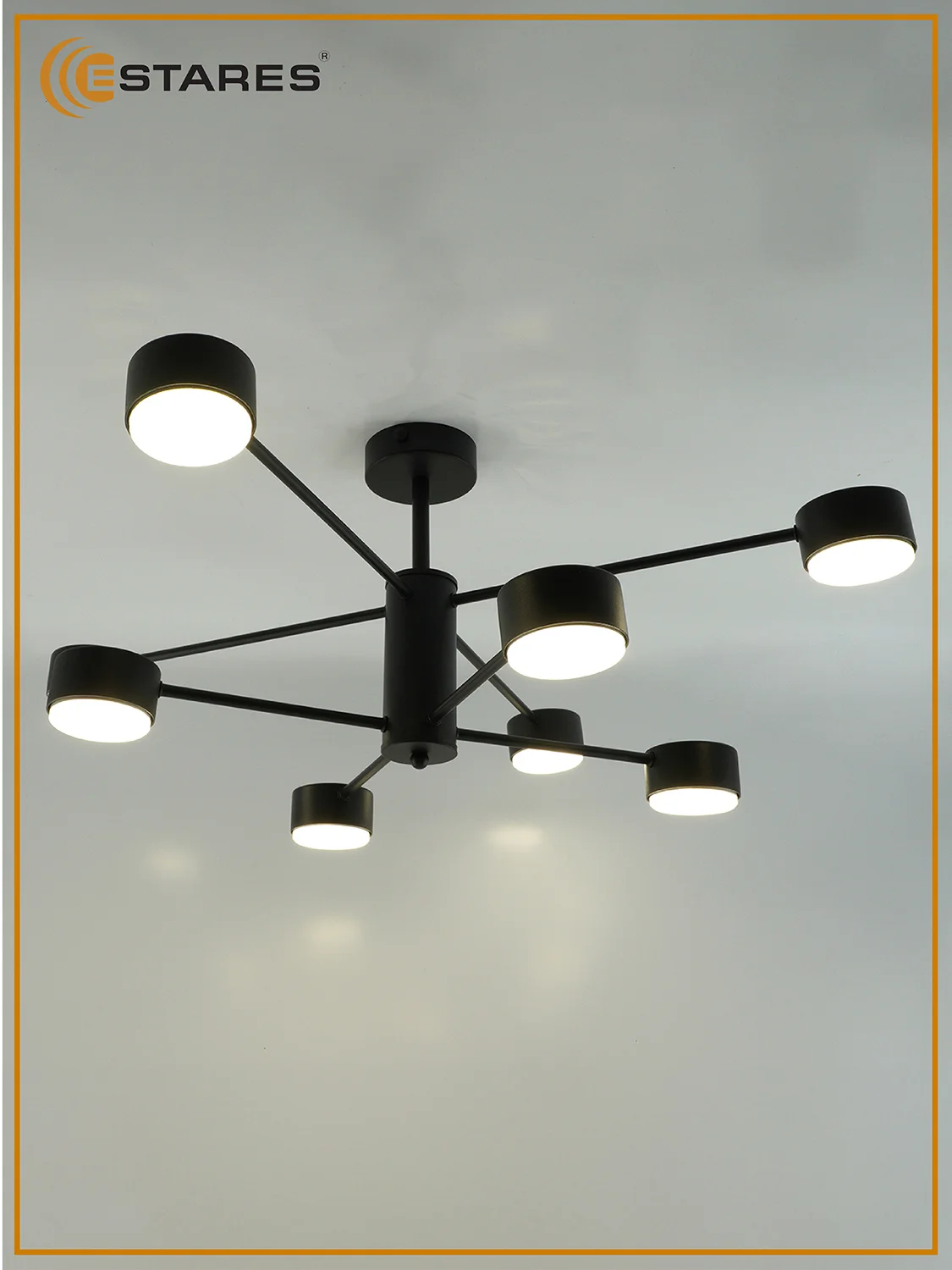 Люстра  потолочная  Estares GUSTA 8xGX53 R-780x300-BLACK-IP20