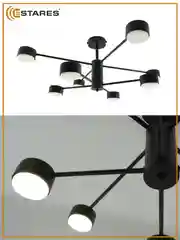 Люстра  потолочная  Estares GUSTA 8xGX53 R-780x300-BLACK-IP20