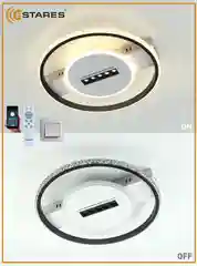 Управляемая потолочная светодиодная люстра с пультом Estares MOND 60W бел+черный,до 18кв.м