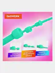 Скакалка спортивная,  гимнастическая 300 см, Пвх, регулируемая длина, зеленая, Daswerk