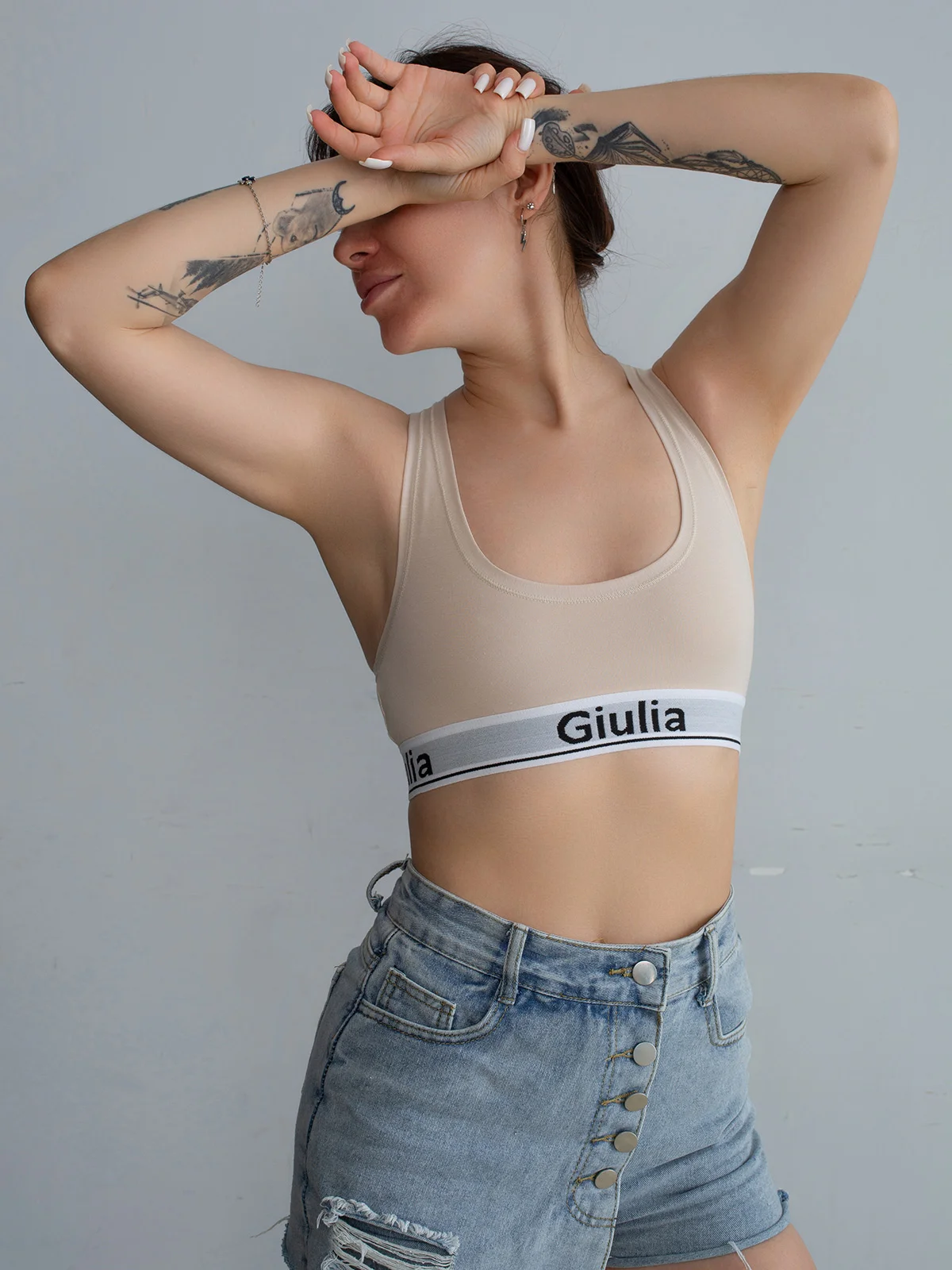 Бежевый топ Giulia Cotton Bra 01