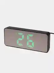 Зеленый часы настольные электронные DS-3821L с будильником, термометром