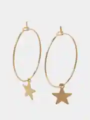 Желтый серьги звезды круглые кольца
