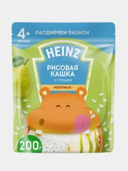 Каша молочная Heinz, рисовая, с грушей, сухая, с 4 месяцев, 200 г