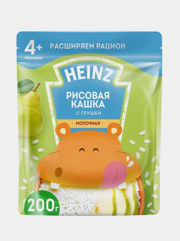 Каша молочная Heinz, рисовая, с грушей, сухая, с 4 месяцев, 200 г