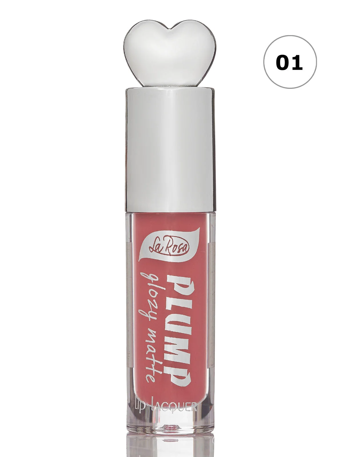 Кораллово-розовый блеск для губ "PLUMP" лаковый финиш