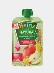 Пюре фруктовое Heinz "Фруктовый салатик", злаки, с 6 месяцев, 90 г, 12 штук