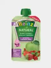 Пюре фруктовое Heinz, яблоко, клубника, красная смородина, с 6 месяцев, 90 г, 12 штук